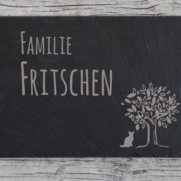 Türschild mit Gravur personalisieren | individuelles Namensschild für die Tür | Geschenk zum Einzug | Wohnungstürschild