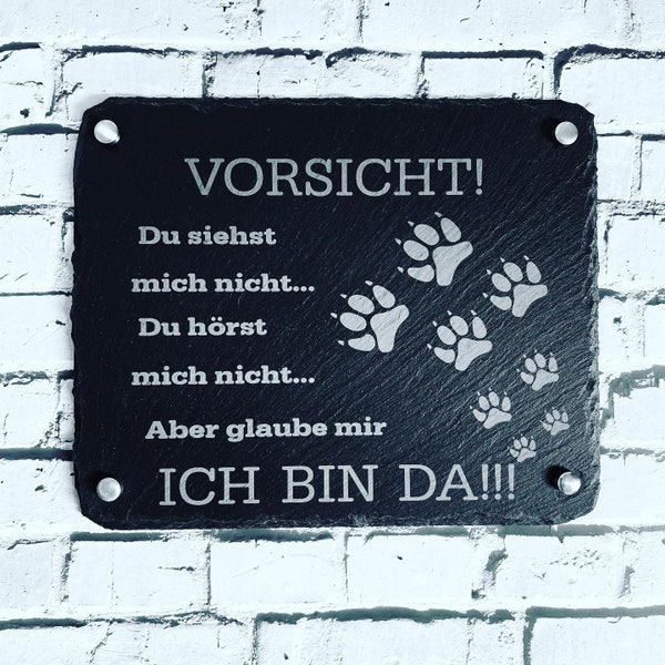 Warnschild Hund | Hundeschilder für Gartenzaun zum Aufhängen | Warnung vor dem Hund | Hinweisschild für Hunde