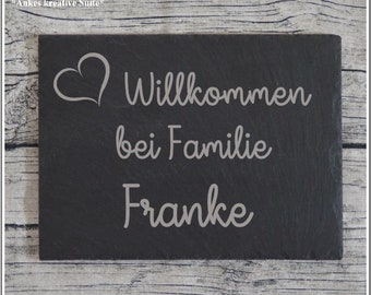 Türschild mit Gravur personalisieren | individuelles Namensschild für die Tür | Geschenk zum Einzug | Wohnungstürschild