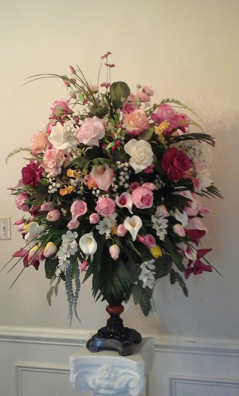 Floral Arrangement Tall Pastel Luxury Floral Centerpiece image 1