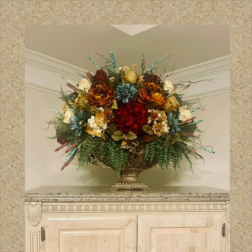 Floral Arrangement Large Silk Floral Centerpiece SHIPPING Etsy