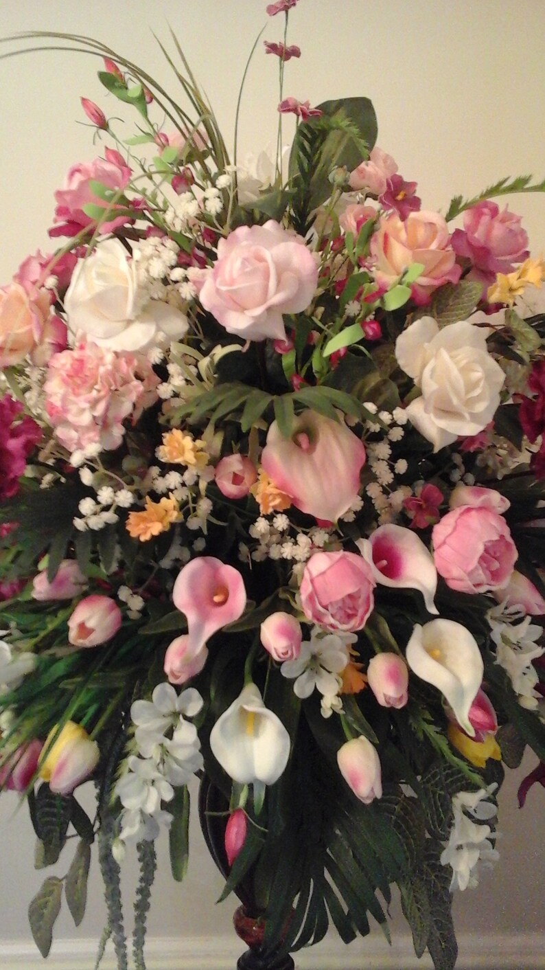 Floral Arrangement Tall Pastel Luxury Floral Centerpiece image 4