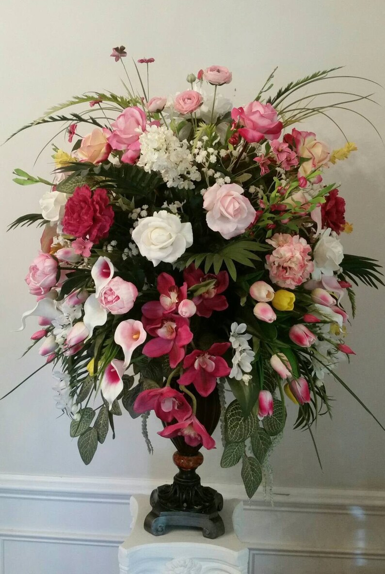 Floral Arrangement Tall Pastel Luxury Floral Centerpiece image 2