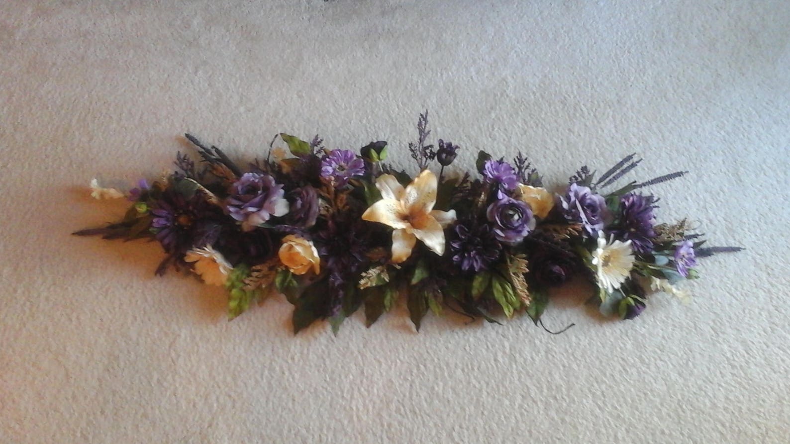 Floral Swag Silk Floral Wall Arrangement SHIPPING INCLUDED Etsy