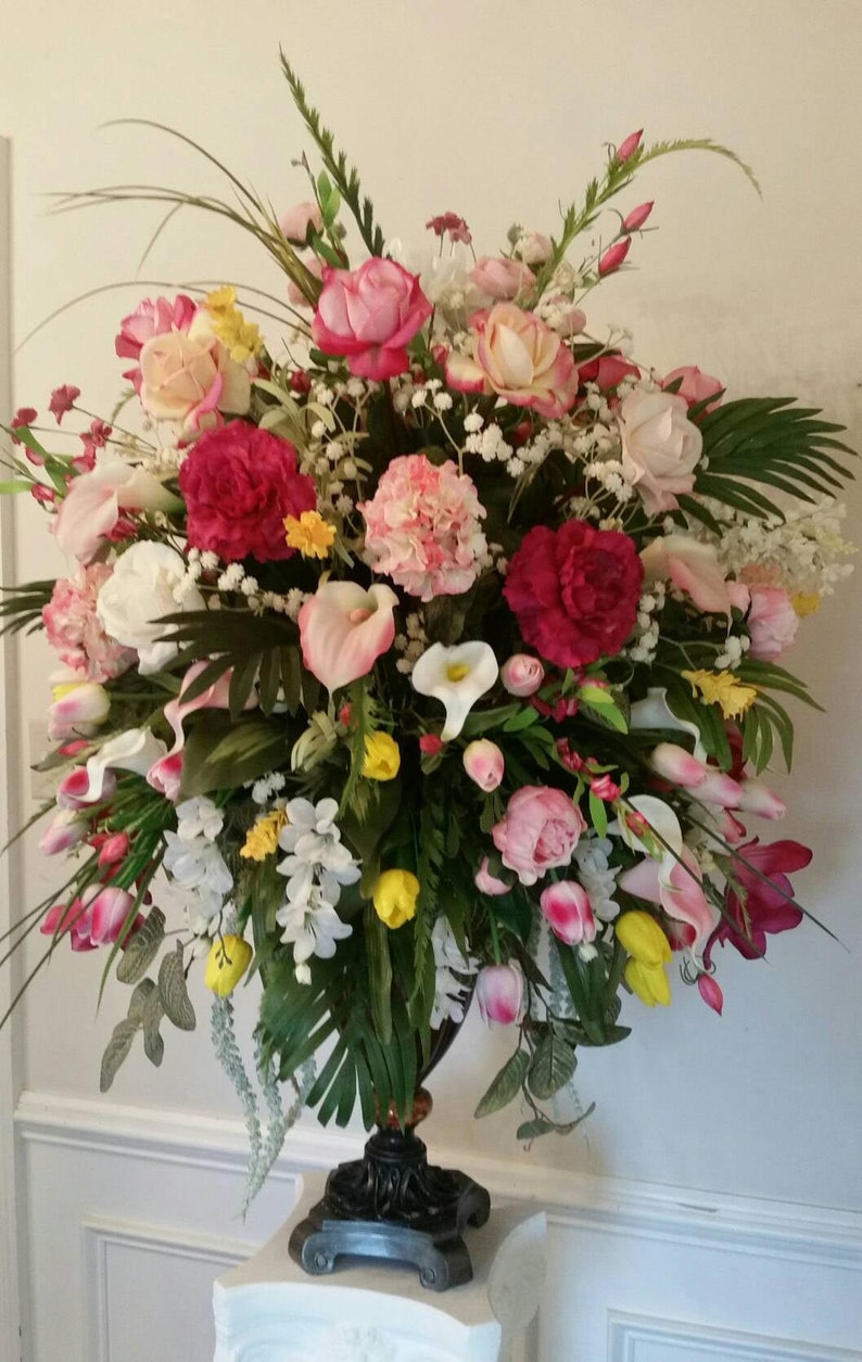 Floral Arrangement Large Silk Floral Centerpiece SHIPPING Etsy