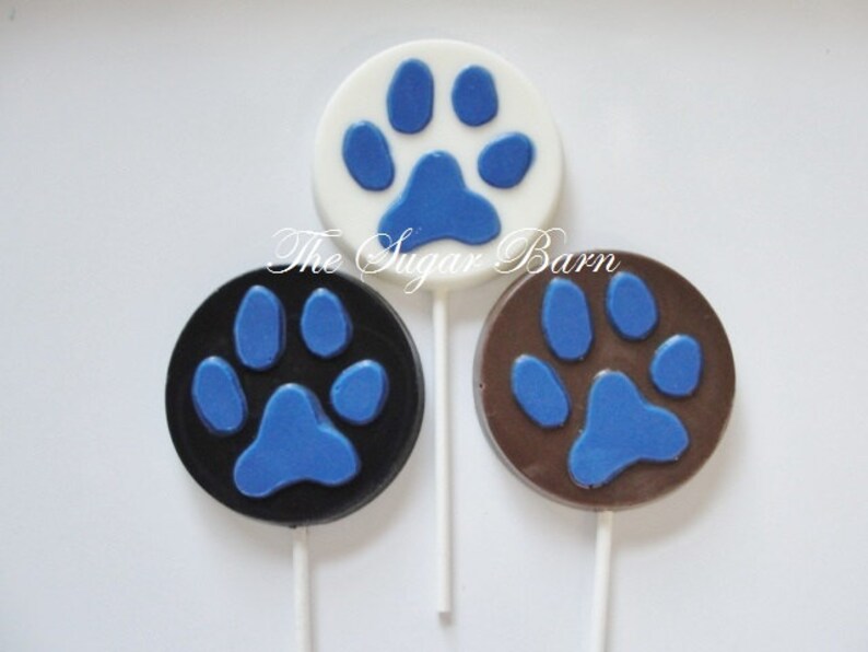PAW PRINT CHOCOLATE Lollipops12 Ctbirthday Party Favorsdog Etsy