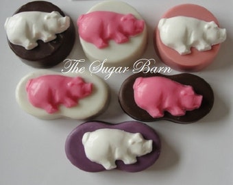 PIG CHOCOLATE Covered Oreo® or Nutter Butter® Cookies*12 Count*Farm Party*Chocolate Party Favors*Barnyard Theme*Teacup Pig*Birthday Party