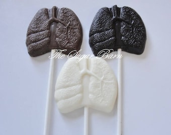 LUNGS CHOCOLATE Lollipop*12 Count*Lung Specialist*Lung Doctor*Transplant*Pulmonologist*Pulmonary Medicine*Chest*Respiratory Organ*Doc Gift