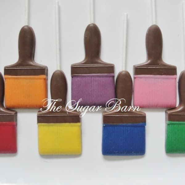 PAINT BRUSH Chocolate Lollipops*12 Count*Paint Party Favors*Summer Fun*New House Favors*Artist Party*Housewarming*Gallery Grand Opening