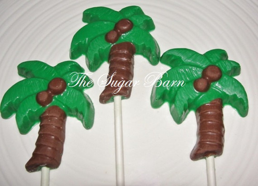 PALM TREE CHOCOLATE Lollipop12 Countbeach Party Favorpool Partyhawaiian