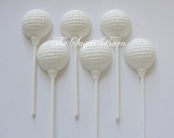 GOLF BALL Chocolate Lollipops*15 Count*Chocolate Golf Ball*Father's Day Gift*Cupcake Toppers*Retirement Party*Golf Tournament*Golf Outing