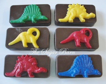 DINOSAUR CHOCOLATE COOKIES*12 Count*Dinosaur Sugar Wafer Cookie*Reptile Party*Dinosaur Party Favor*Paleontologist*Prehistoric Time*Fossils