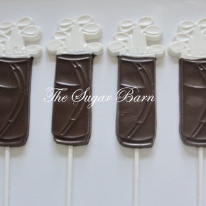 GOLF BAG Chocolate Lollipops*12 Count*Chocolate Golf Bag*Father's Day Gift*Retirement Party*Corporate Golf Event*Golf Tournament*Golf Outing