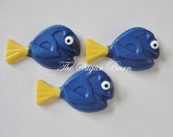 FISH CHOCOLATE Cupcake Toppers*18 Count*Fishing Party*Fisherman Favor*Blue Tang Fish*Dory Party*Yellowtail Tang*Nemo Party*Fish Favors