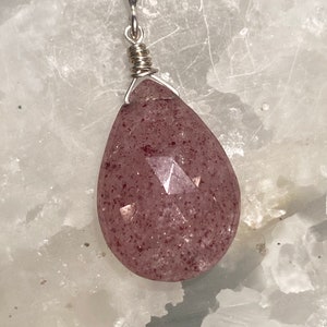 Sweet Yummy AAA Genuine Natural Gemmy Lepidocrocite Strawberry Quartz With Sterling Silver