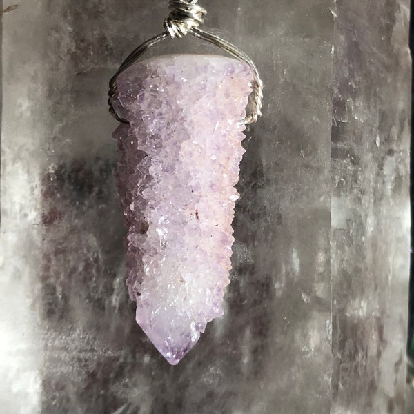 Spiritual Evolution with Magical Amethyst Spirit Quartz  and Sterling Silver