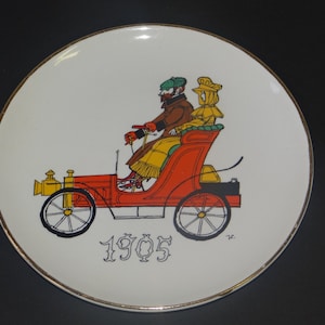 Antique mid century French 7 plates in total. Designed by and signed Jacques Charmoz