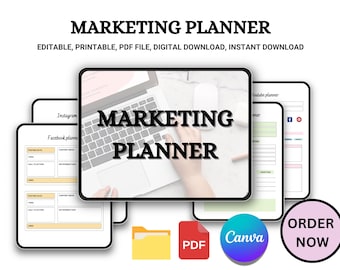 Editable Marketing Planner: Customizable Tracking (Digital Download)
