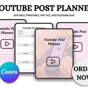 Efficient YouTube and Social Media Planner: Organize Your Content and Boost Success, Social Media Planner Streamline Your YouTube Strategy.