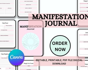 Diário e Planejador de Manifestação Guiada (Download Digital)