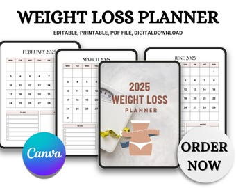 Weight Loss Planner: Meal & Fitness Tracker (Digital Download)