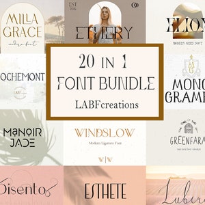 Font Bundle LABFcreations 20 fonts in 1. Modern Fonts