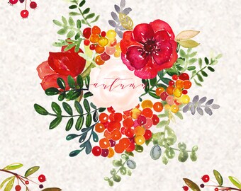 wreaths lotus watercolor clip art hand drawn wedding light etsy