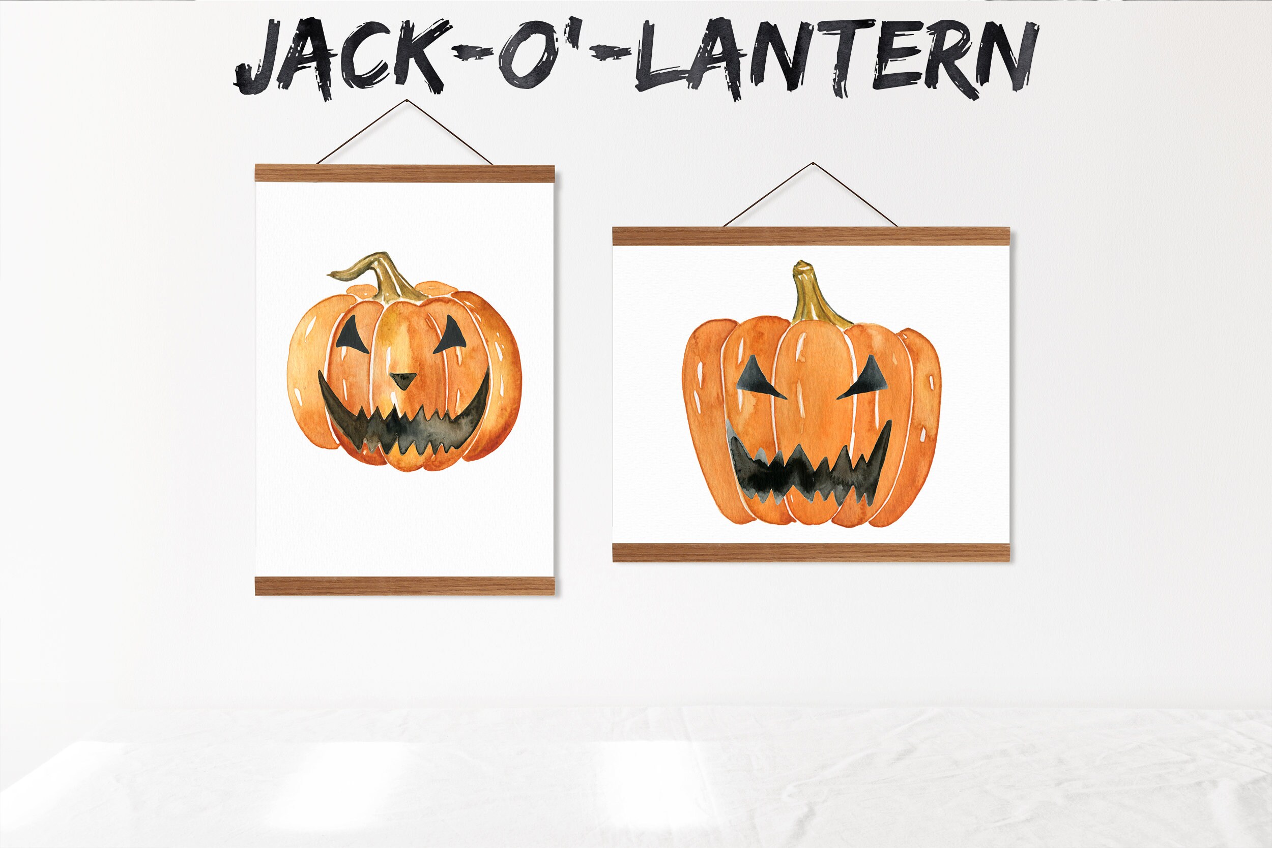 Halloween Watercolor Pumpkin Clipart, Jack O Lanterns, Fall Graphics ...