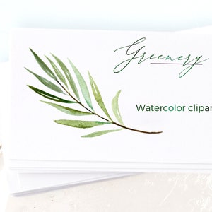 Watercolor Greenery Clipart | DIY| Watercolor Leaves | Green Foliage ...