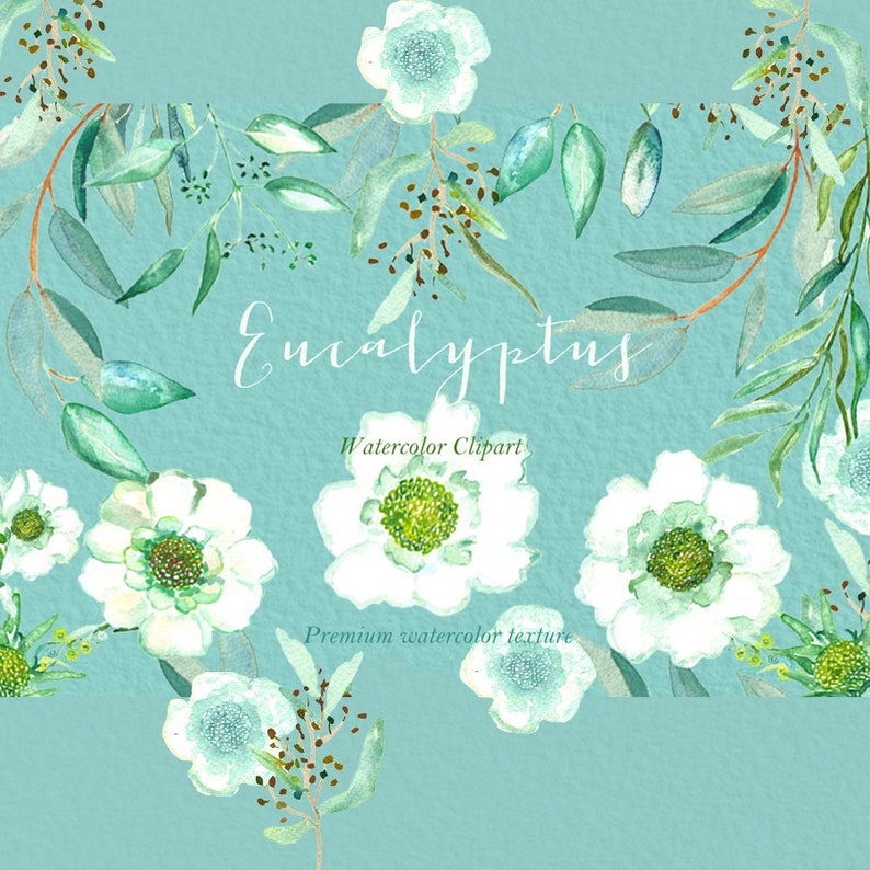 tender green branches Romantic wedding wedding invitation. mint green Eucalyptus branches watercolor clipart hand drawn