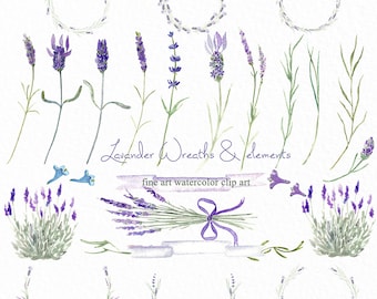 Lavender Watercolor Flowers. Purple Flowers. Provence Wedding Flowers. Mauve Flower. Lilac