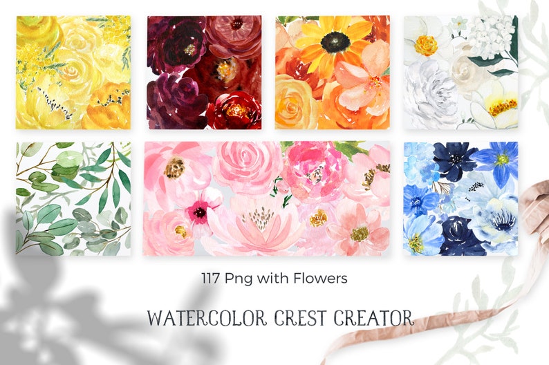 Watercolor Crest Creator. DIY Wedding Crest clipart. Bespoke watercolor crest Crest with dog Family crest Heraldry image 9