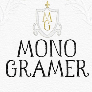 Monograma. Fuente serif clásica y rústica con letras a mano. Dibujado a mano con acuarelas. Monograma para escudo de boda, elegante, vintage.