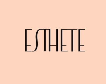 Esthete. Classic and elegant sans serif font.  Art Deco, Long, chic, vintage typeface. Branding. Modern Minimalism.