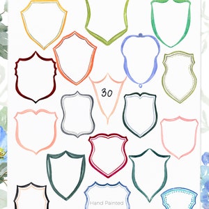 Watercolor Crest Creator. DIY Wedding Crest clipart. Bespoke watercolor crest Crest with dog Family crest Heraldry image 7