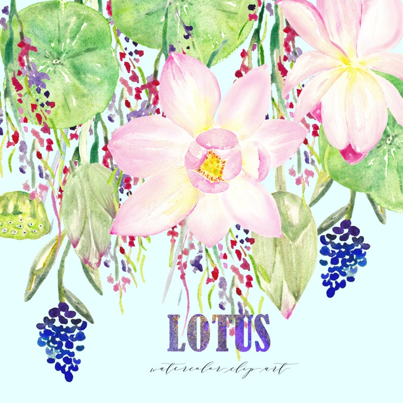 Plant Flower Lotus Flower Illustration Glasses Case Eyeglasses Clam Shell Holder Storage Box