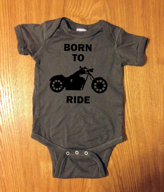 Son of A Biker Baby Long Sleeve Bodysuit Born To Ride Motorcycle Skull