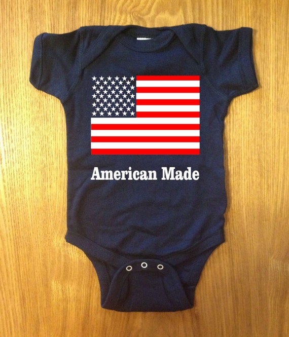 Cute American Flag Romper For Toddler Navy