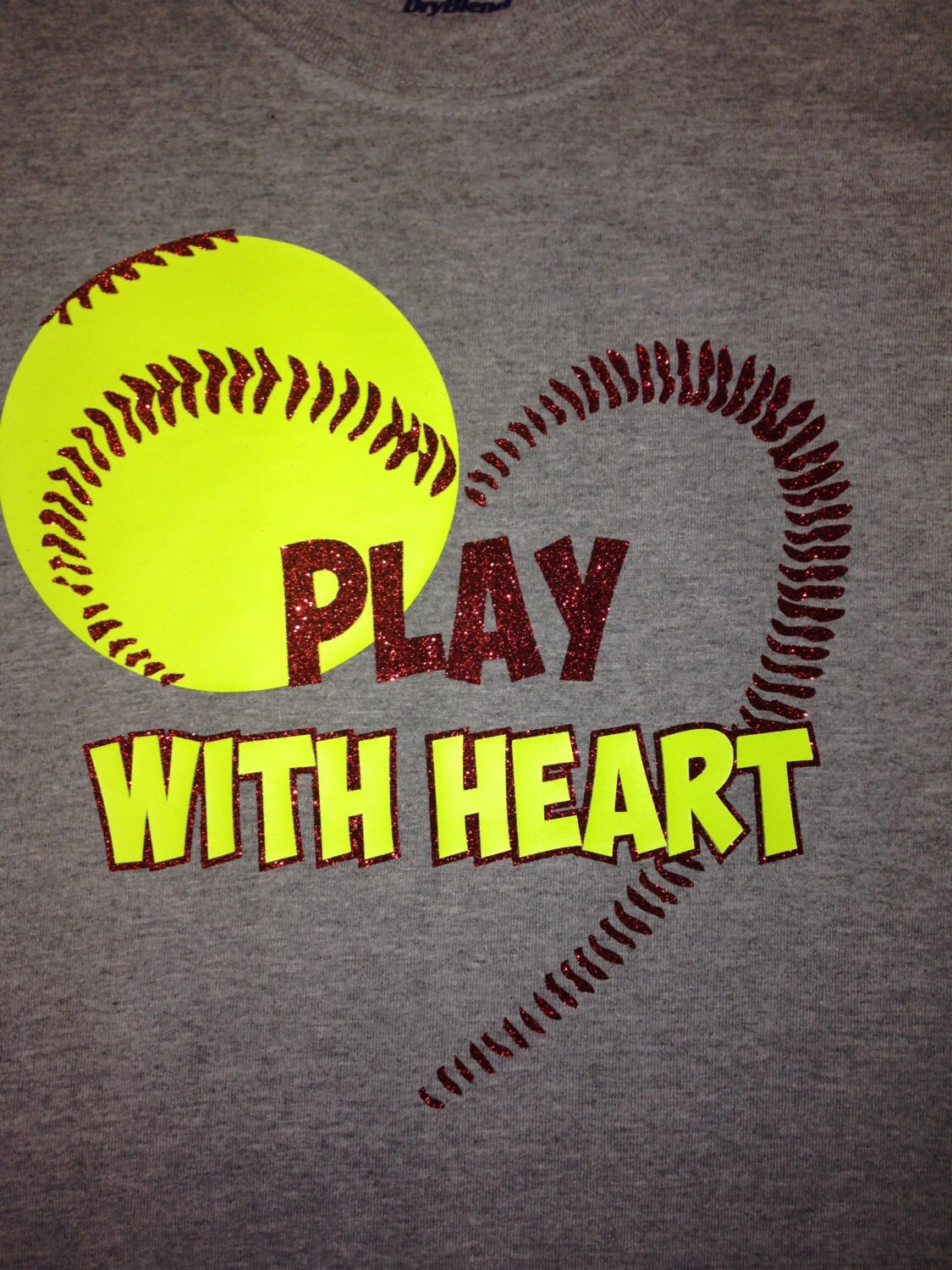 Custom Softball Heart Shirt Etsy