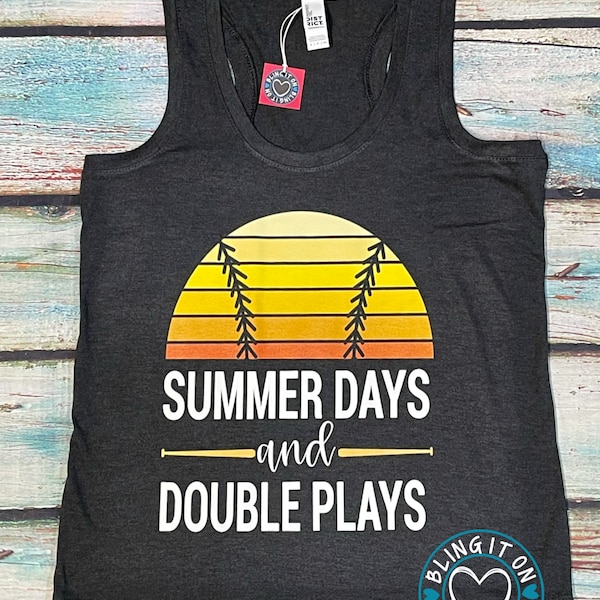 Summer Days and Double Plays soft tank ~ READY TO SHIP ~ limited quantities