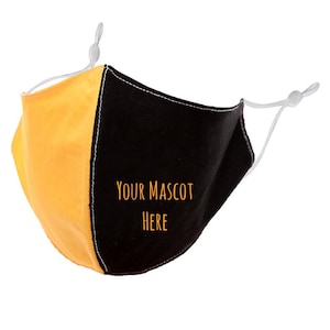 Two Tone washable facemask with personalization - adjustable ear piece - one size fits most- free shipping
