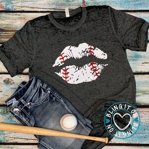 Baseball Lips on soft vintage acid tshirt - Unisex sizes - Adult sizes only