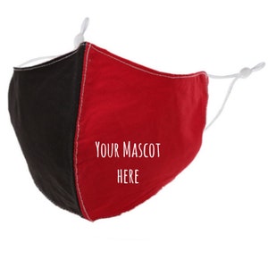 Two Tone washable facemask with personalization - adjustable ear piece - one size fits most- free shipping