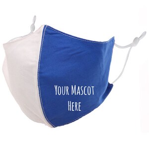 Two Tone washable facemask with personalization - adjustable ear piece - one size fits most- free shipping