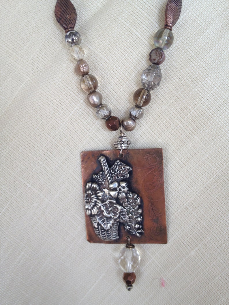 Handcrafted Necklace Texas Jewelry Handmade Pendant Floral Etsy