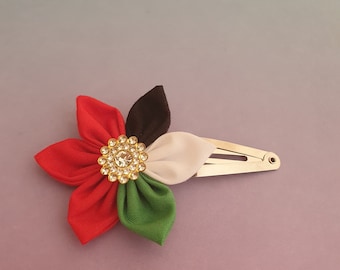 Handmade Palestine flag flower hair clip clasp accessory girls women