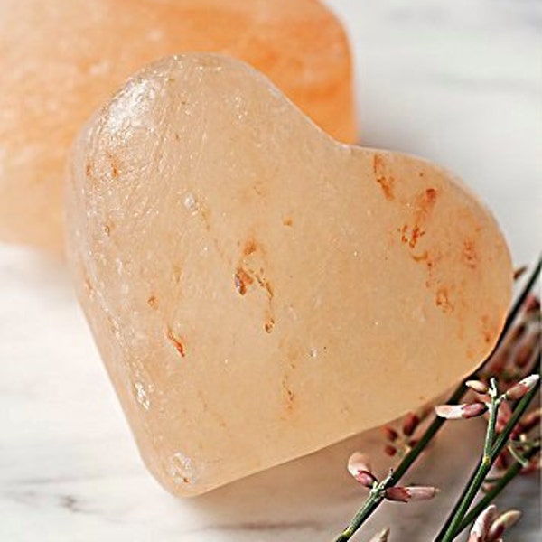 Himalayan Salt Heart Shaped Massage, Deodorant or Exfoliant Stone Symbolic Gift 2 Sizes!