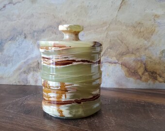 Exotic Green Onyx Marble Large Salt and Pepper Cellar Stack Spice Stack FREE Himalayan Salt and FREE Shipping!