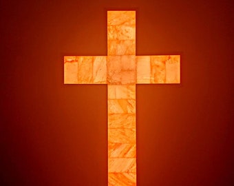 Himalayan Salt Cross Light Wall Hanging SALT and LIGHT! Ready to Ship!