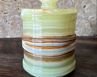 Exotic Green Onyx Marble Large Salt and Pepper Cellar Stack Spice Stack Free Himalayan Salt SHIPS FREE! OLS16